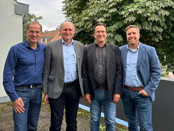 v.rechts: Felix Michahelles SPD, Thomas Eischer BGM Kandidat, Gerhard Fuchs FW, Günter Voit Bündnis90/Grüne
